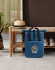 Blue Chow Chow Chic: Aloof Floof Roll-Top Backpack