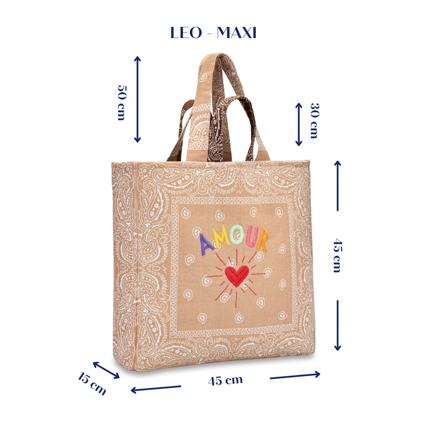LEO Quilted Maxi Tote Çanta - AMOUR