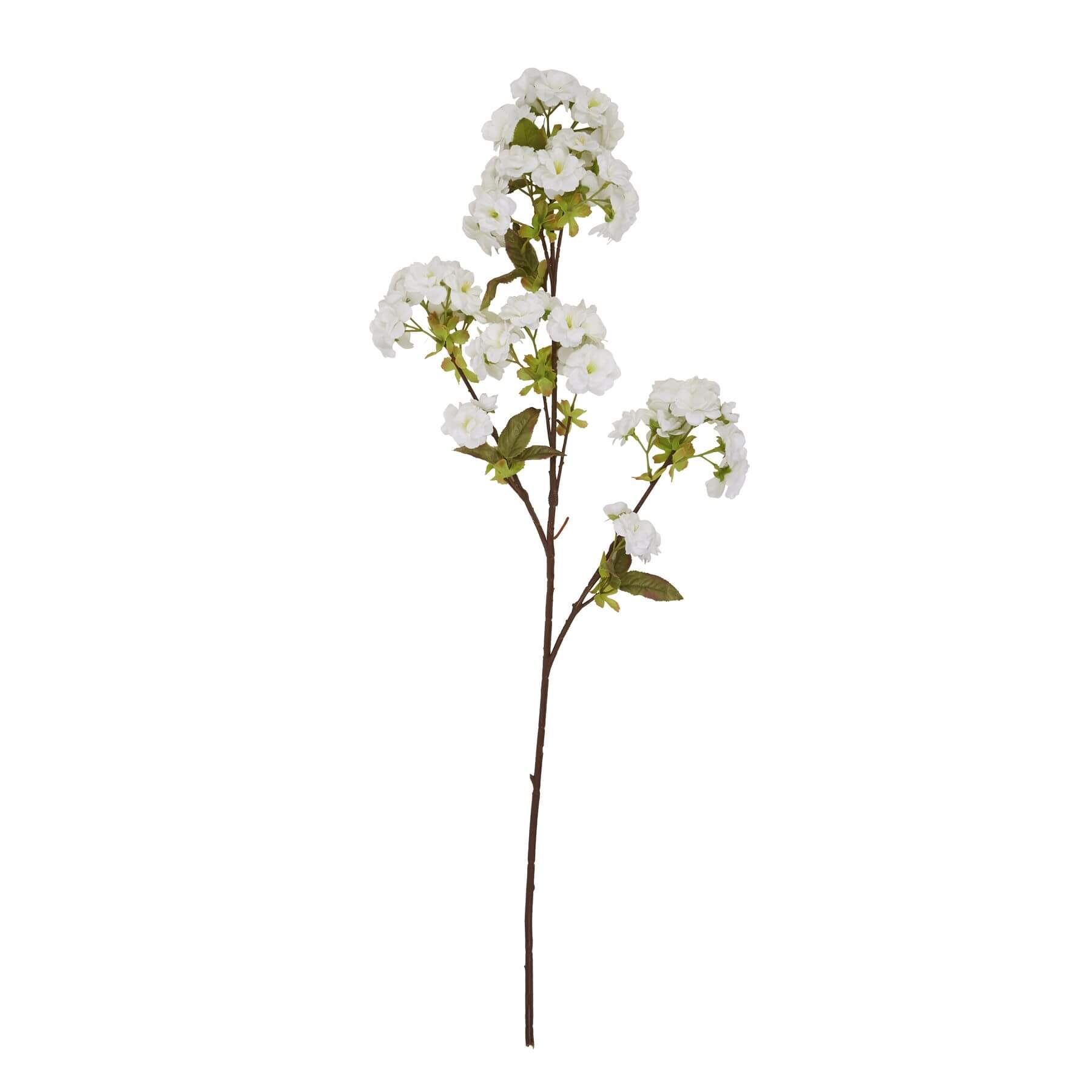 Tall White Blossom Faux Flower Stem