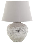 Ceramic Stone Table Lamp with Linen Shade