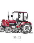 Personalised Red Tractor Transport Print