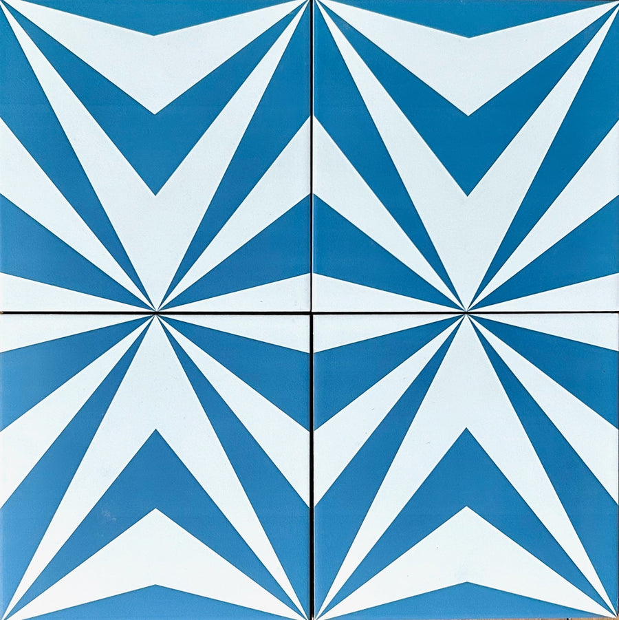 Luxury NEO porcelain tiles, blue and white, premium modern bathroom and kitchen tiles, handcrafted, trending best-selling design by Maria Starling Design at brixbailey.com