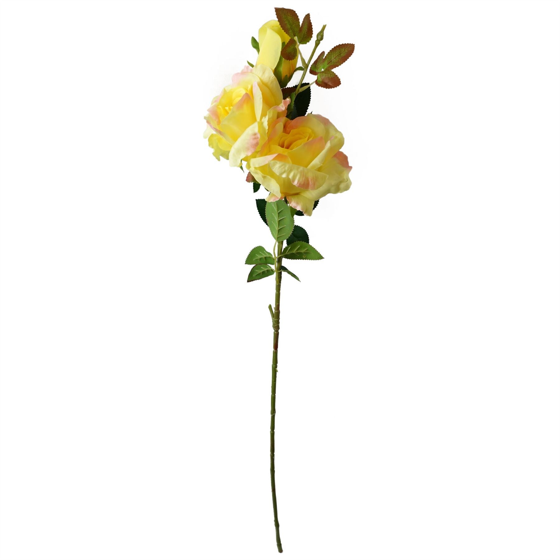 Pack of 6 x 80cm Artificial Yellow Rose Stem - 18 flowers-2