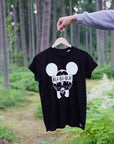 Organic Cotton Oversized T-Shirt with Mickey Graphic & Text by Black Giraffe Brand at www.brixbailey.com