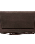 Black Chain Shoulder Bag in Matte Leather