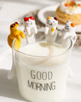 Ceramic Cat Shaped Tea Spoon Set – 4 Colors, Hang-on Cup Design