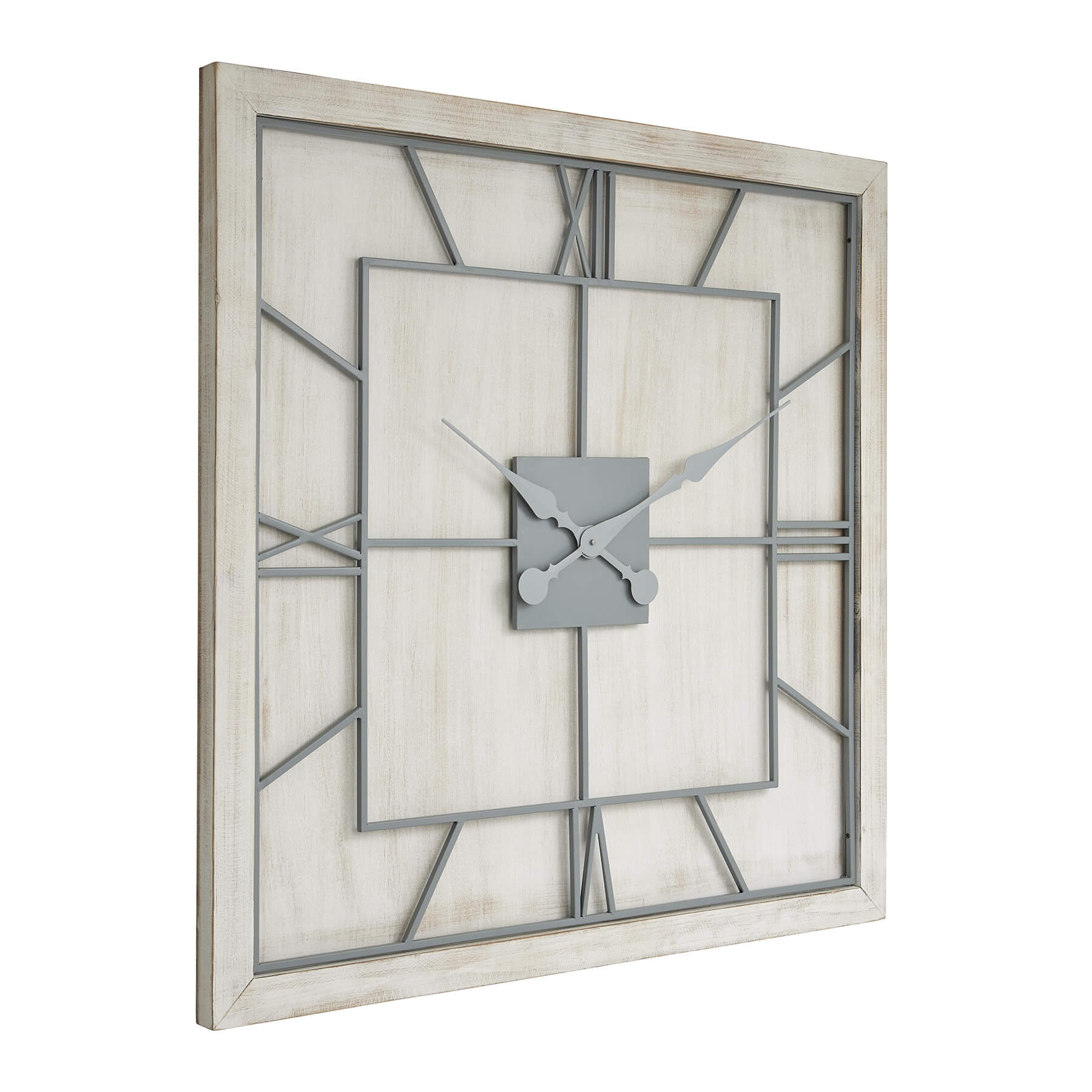 Elegant Williston White Square Wall Clock | Large Modern Design
