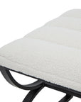 Cream Boucle Ribbed Footrest with Sculpted Legs