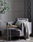 Grey Oversized Armchair in Soft Fabric
