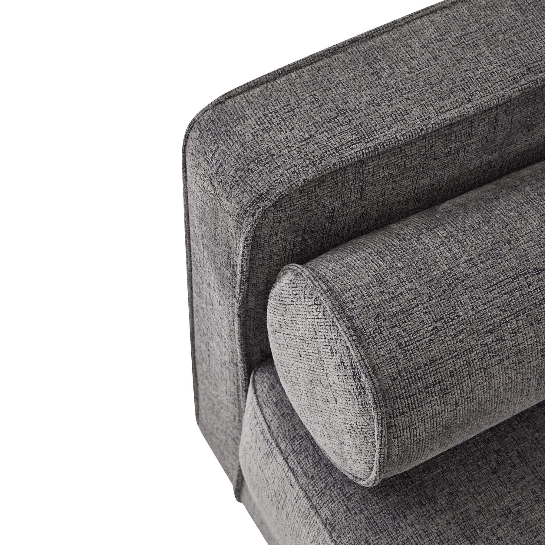 Grey Oversized Armchair in Soft Fabric