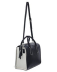 NEW Vegan Black Leather Structured Top Handle Bag
