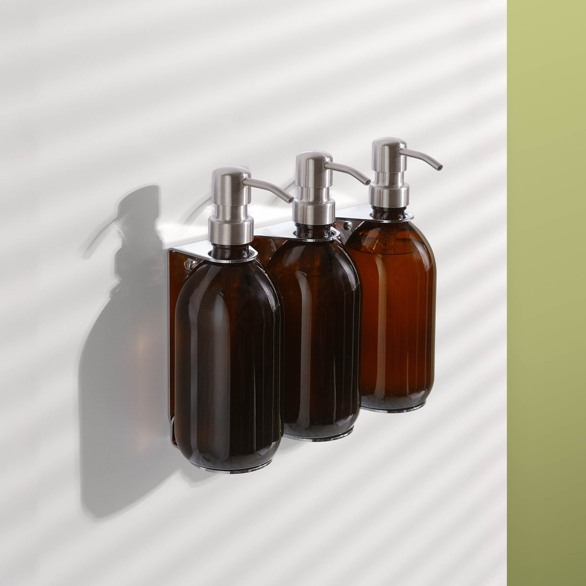 Chrome Triple Wall Mounted Soap Dispenser-0