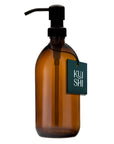 Amber Glass Dispenser Stainless Steel Pump