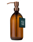 Amber Glass Dispenser Stainless Steel Pump