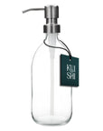 Clear Soap Dispenser Stainless Steel Pump-3
