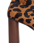 Sapucaia Leopard Print Calf Hair Ankle Boots – 8.4cm Wooden Heel