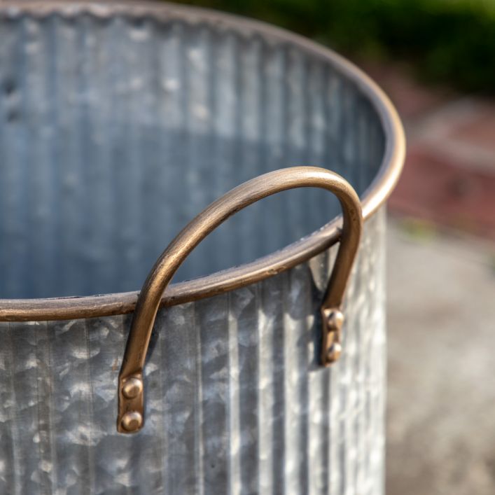 Serena Galvanised Metal Planter