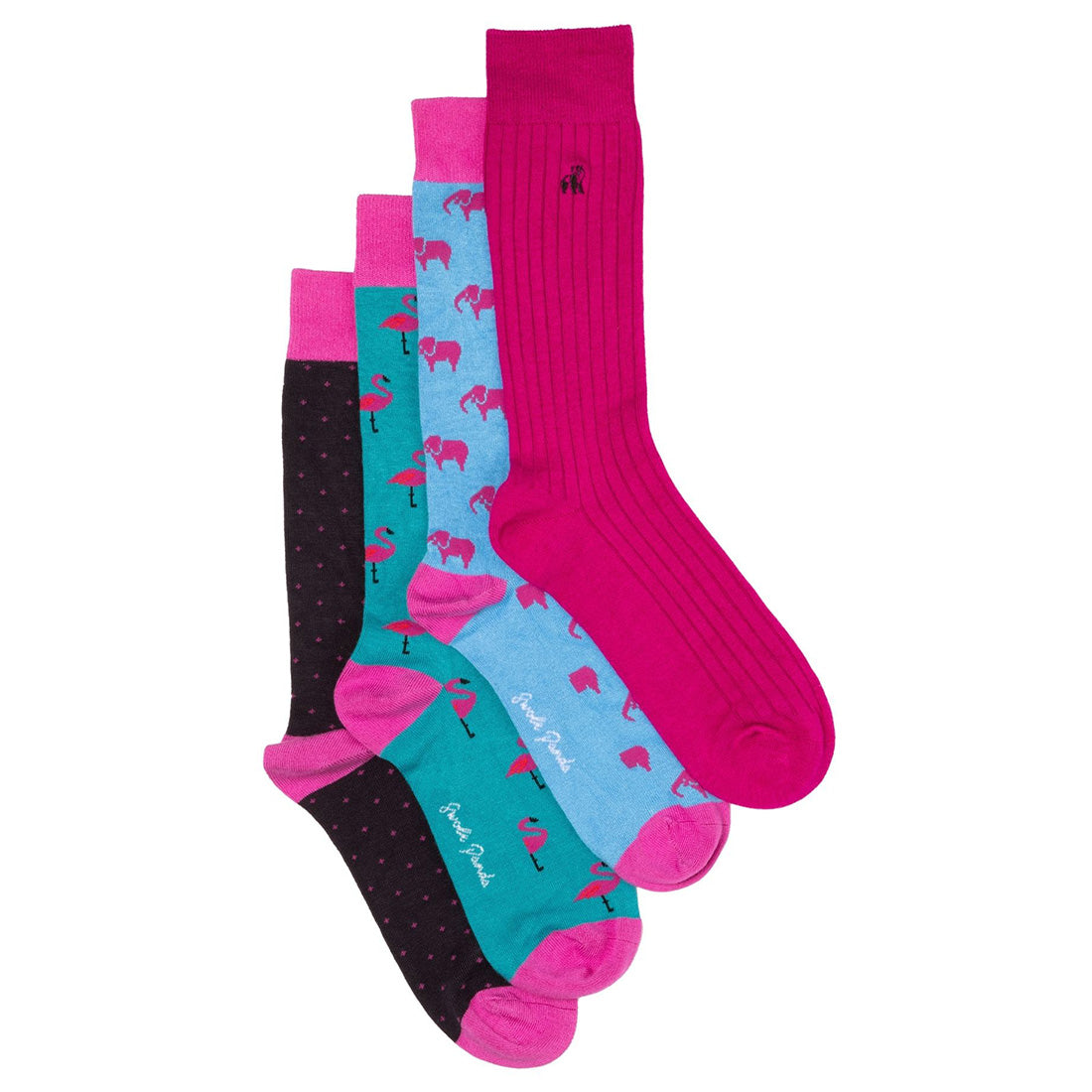 Elephant &amp; Flamingo Bamboo Sock Bundle - Four Pairs