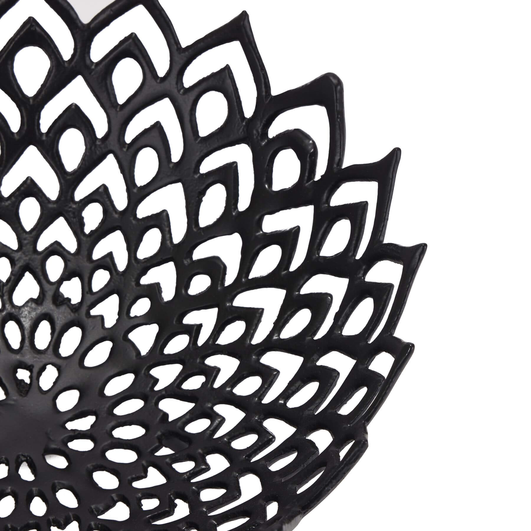 Lattice Black Cast Iron Decorative Bowl Medium