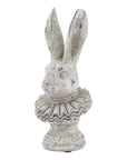 Ruffle Hare Statue in Stone Effect Ceramic