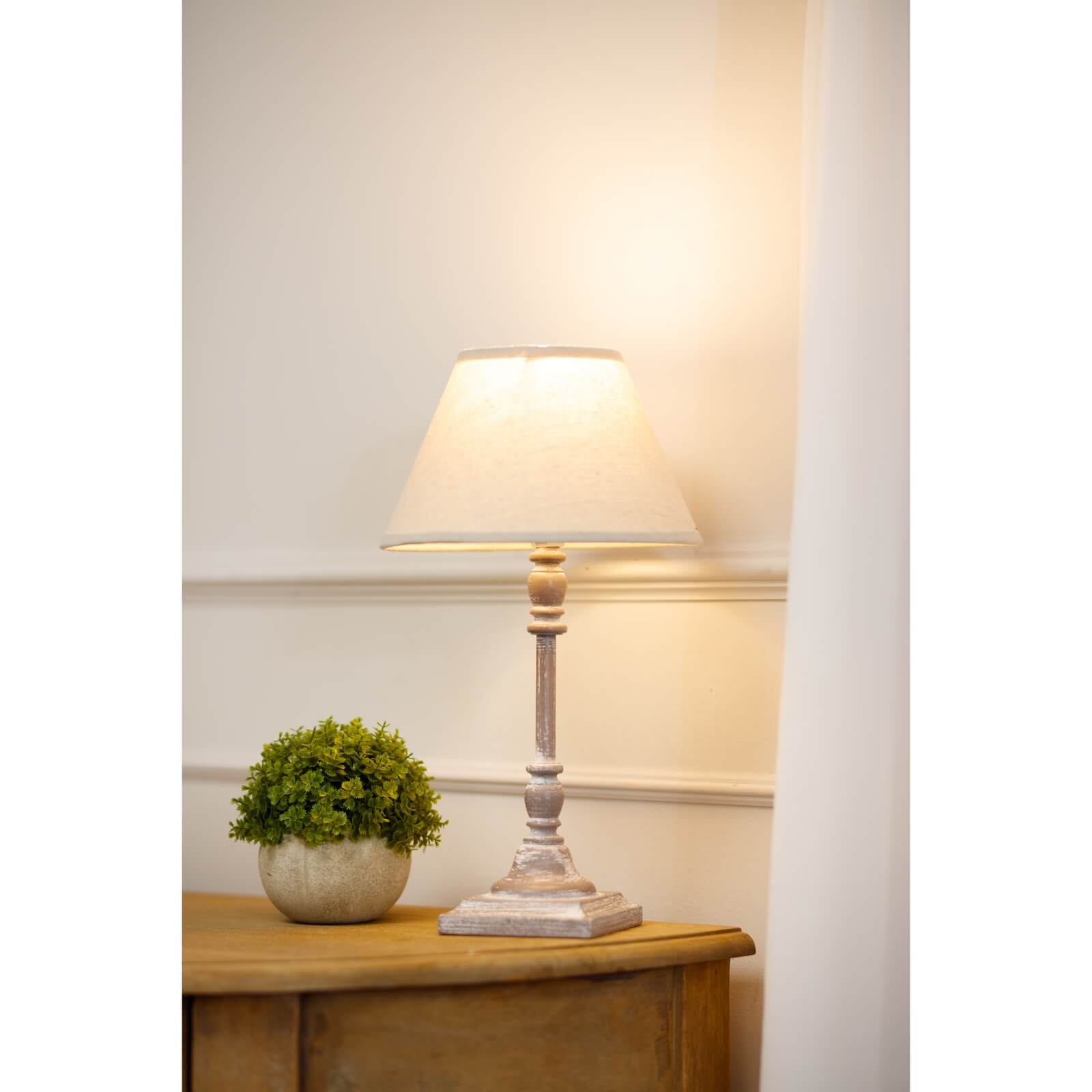 Stem Table Lamp with Soft Linen Shade