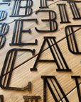 Black 5" or 12" Art Deco Metal Lettering A-Z 0-9