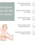 Baby Bamboo Toothbrush - 4 Pack - Extra Soft Bristles