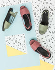 Berlin Green Leather Sandals