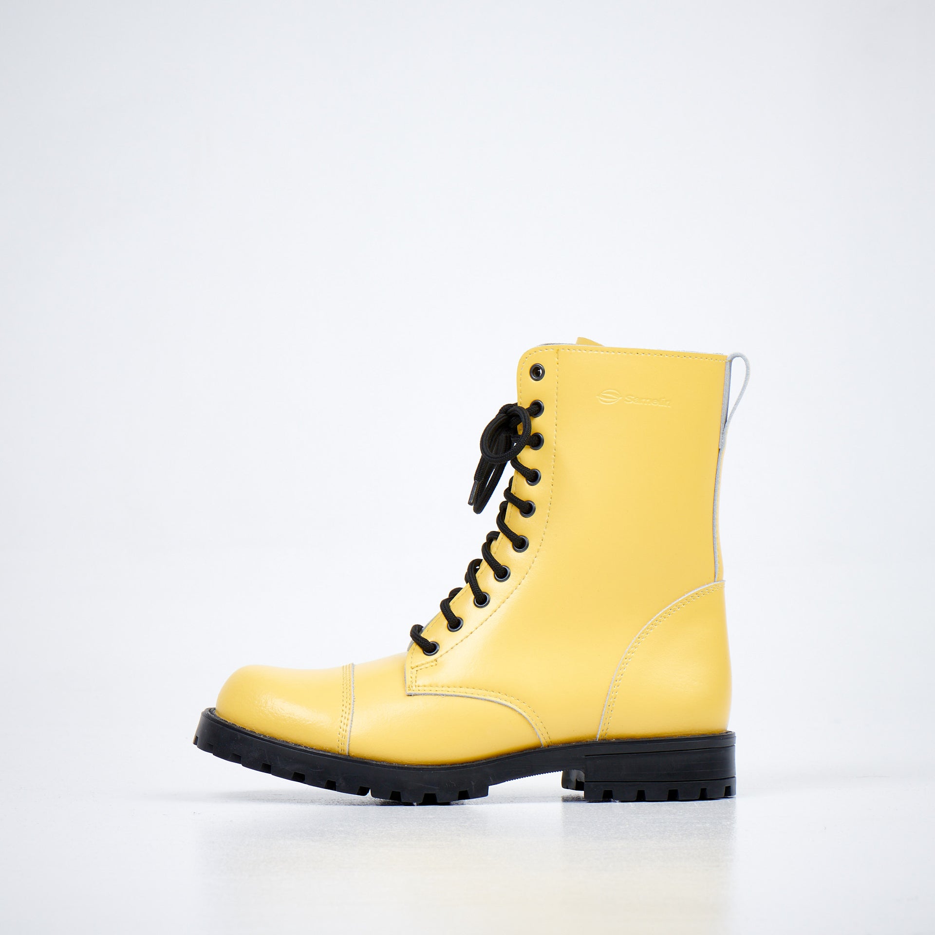 511 Yellow Leather Boots – Durable & Stylish Punk Footwear by Samelin at www.brixbailey.com