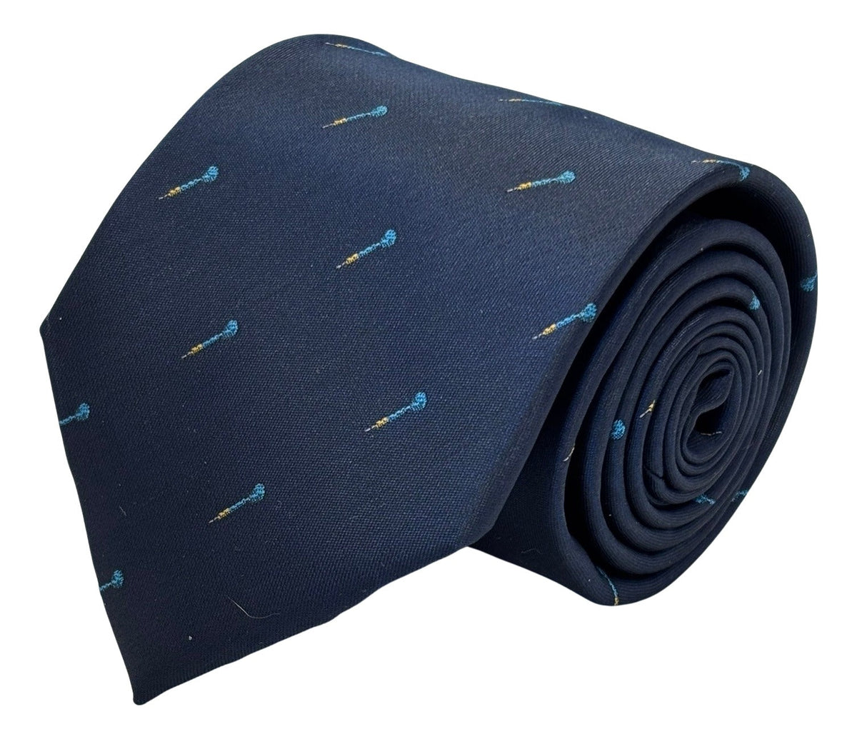 Navy blue mens tie with darts  design