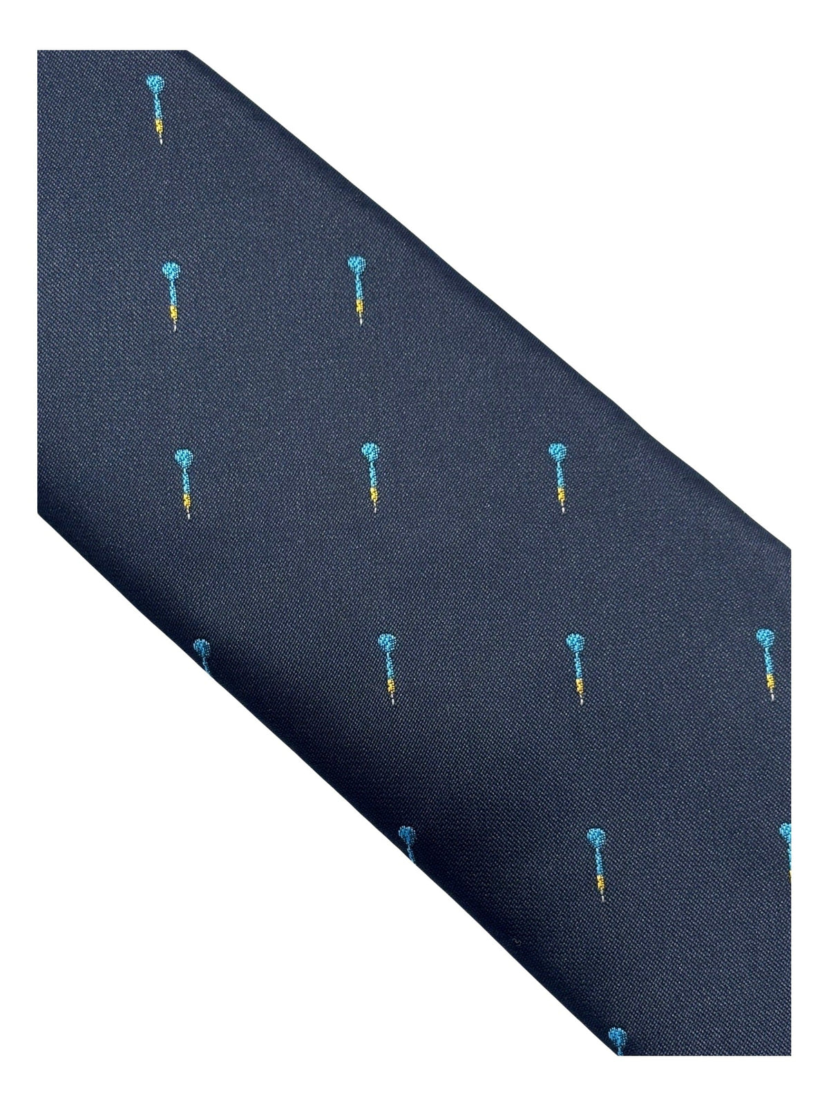 Navy blue mens tie with darts  design