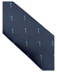 Navy blue mens tie with darts  design