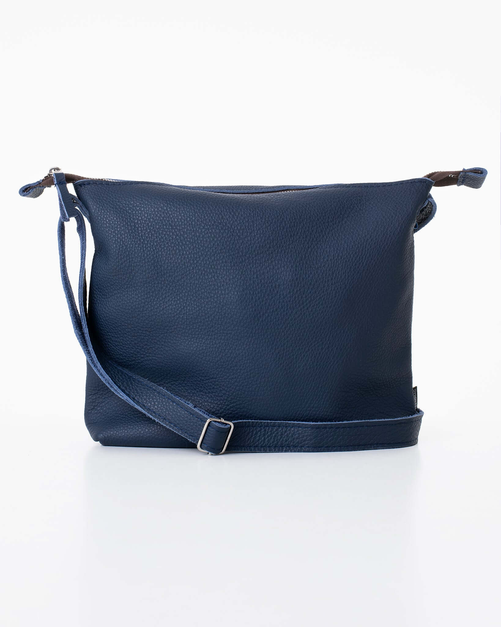 Dark Blue Leather Shoulder Bag