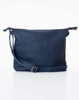 Dark Blue Leather Shoulder Bag
