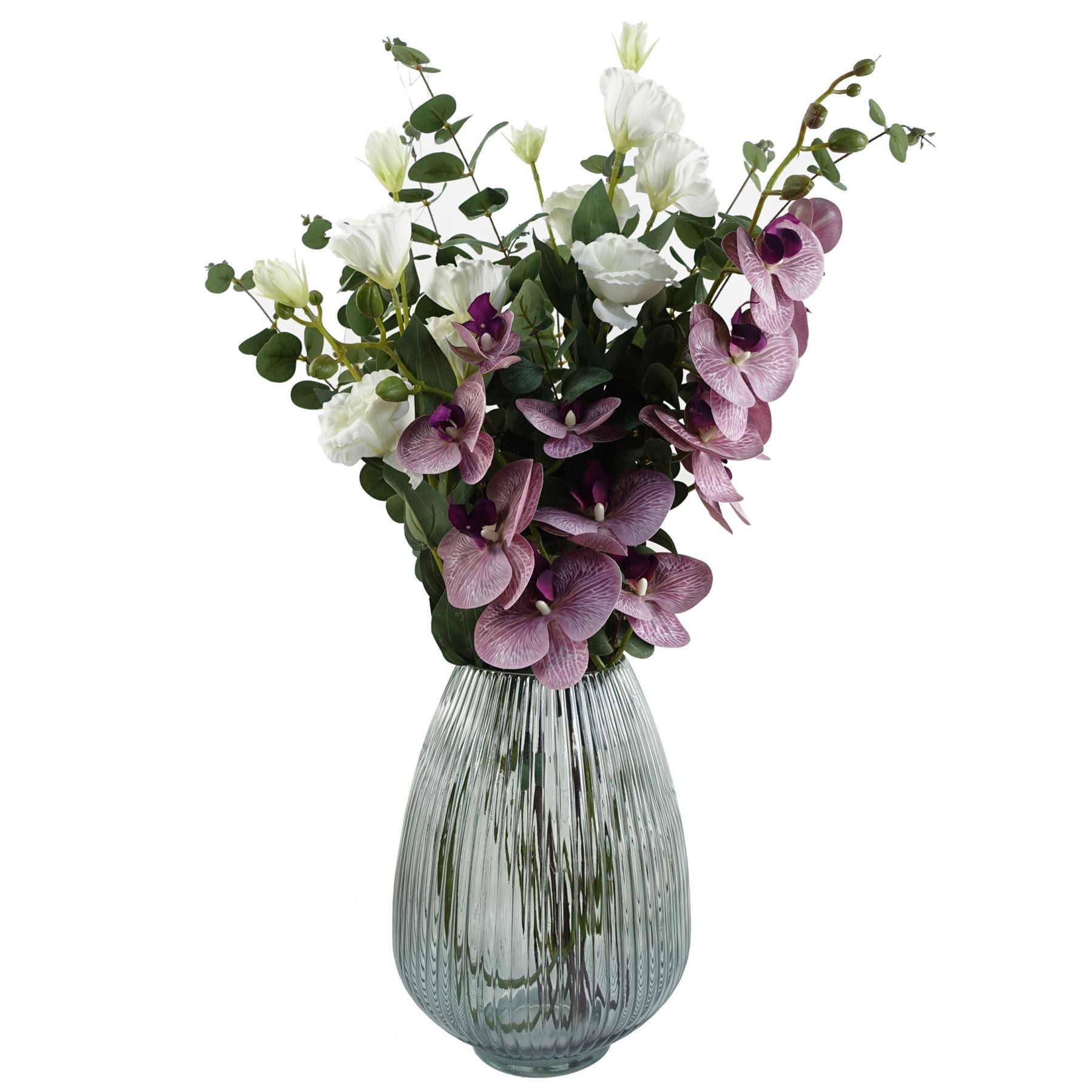 Pack of 6 x Artificial Flowers Phalaenopsis Orchid Purple Stem 100cm-4