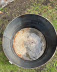Vintage Galvanised Metal Round Garden Planter Tub Rustic Outdoor Pot