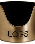 Rustic Bronze Log Bucket and Match Holder Set