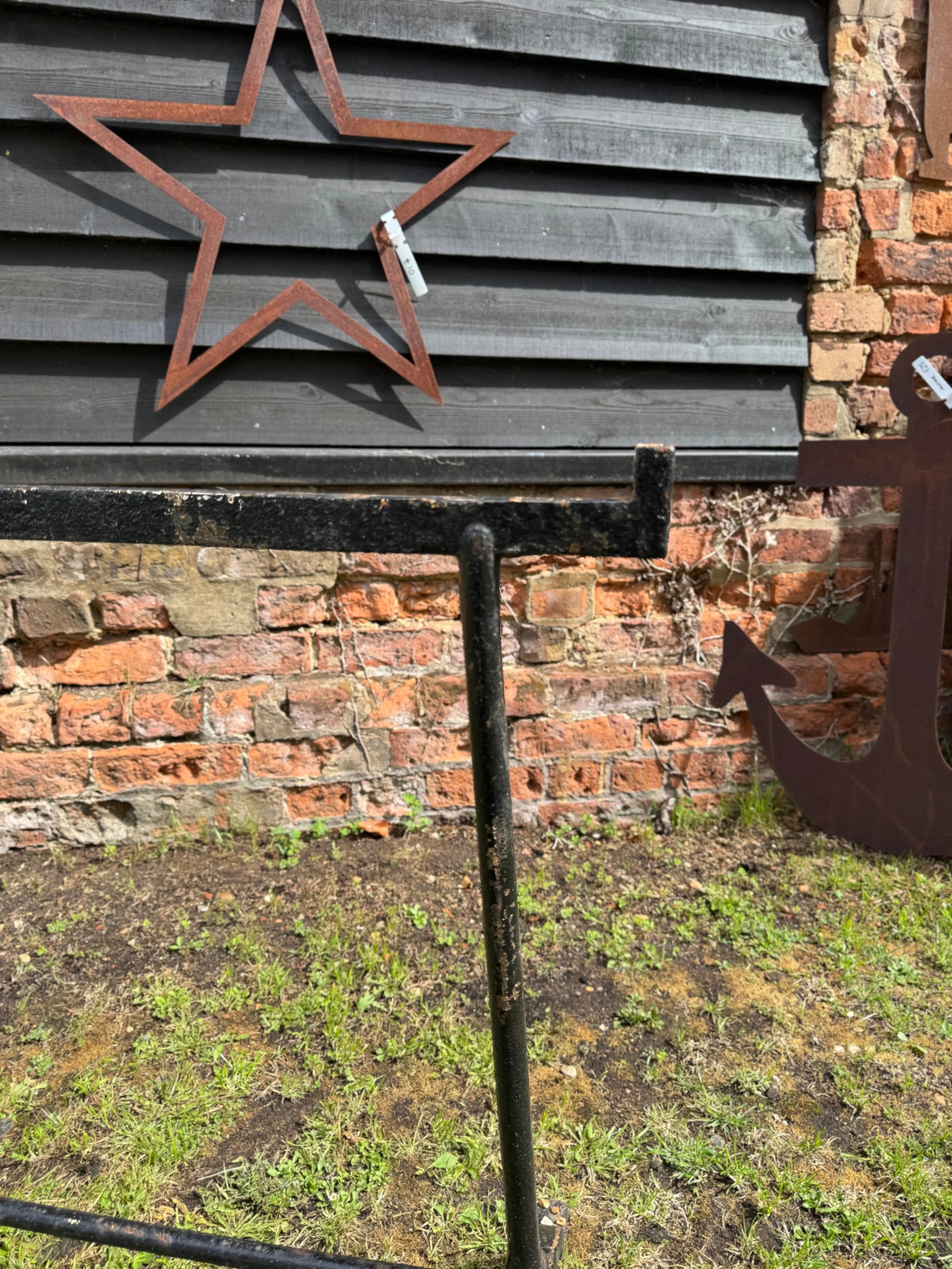 Pair Antique Cast Iron Trestle Table Bases Industrial Garden Table Legs