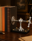 Windlass Bookend Nautical Book Holder Aluminium & Brass Organizer
