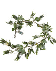 LED Winter Garland with Frosted Eucalyptus and Lambs Ear