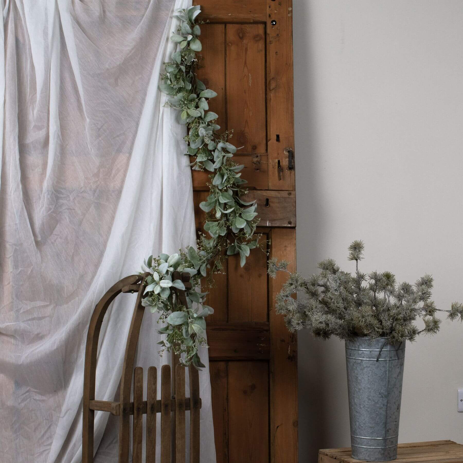 Lambs Ear and Wax Flower Winter Garland