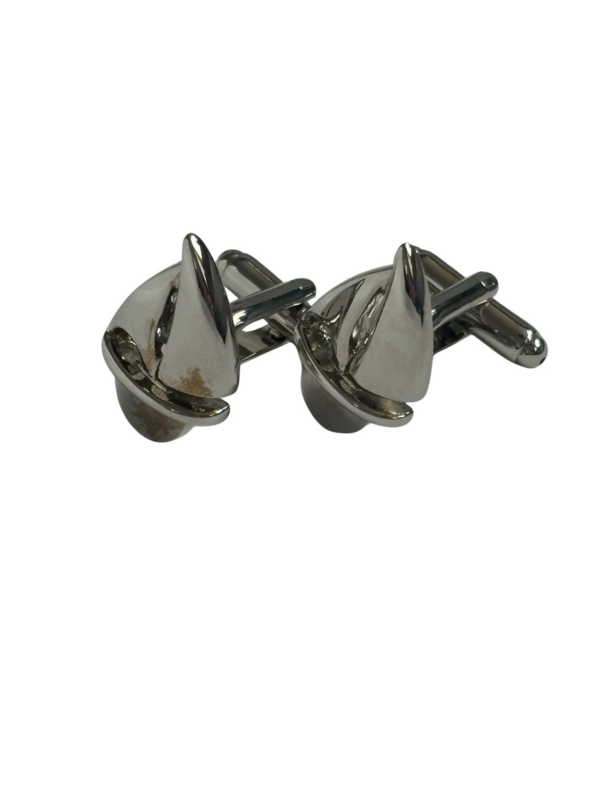 sailing boat silver style colour cufflinks