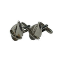 sailing boat silver style colour cufflinks