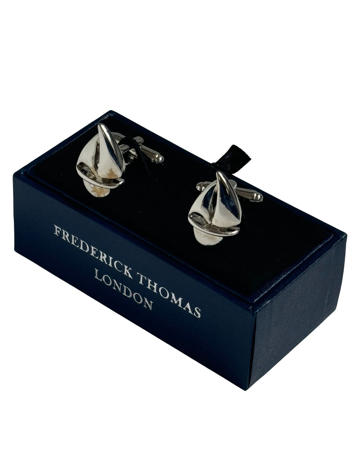 sailing boat silver style colour cufflinks