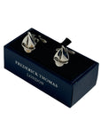 sailing boat silver style colour cufflinks