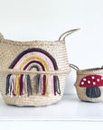 Maroon tassel rainbow basket - Extra Large