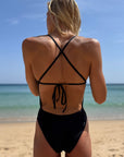 Women’s One-Piece Training Swimsuit – Tie Back