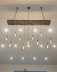 Chunky Wooden Beam Chandelier XXL Long Drop