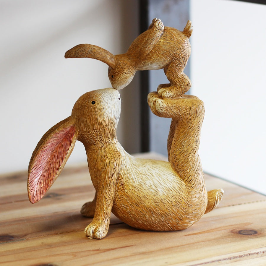 Kissing Bunnies Decorative Figurine