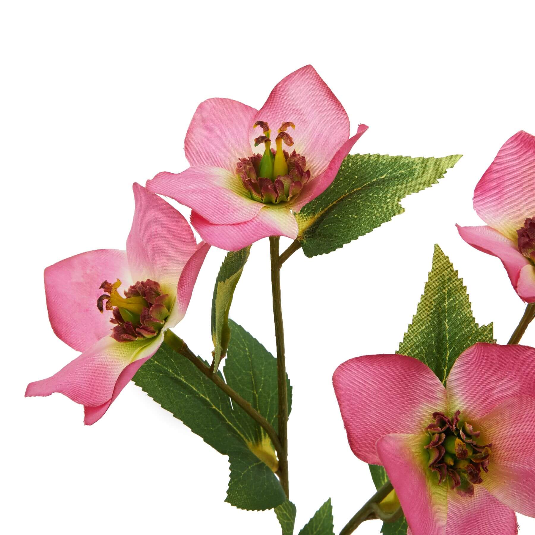 Pink Hellebore Faux Flower Stem
